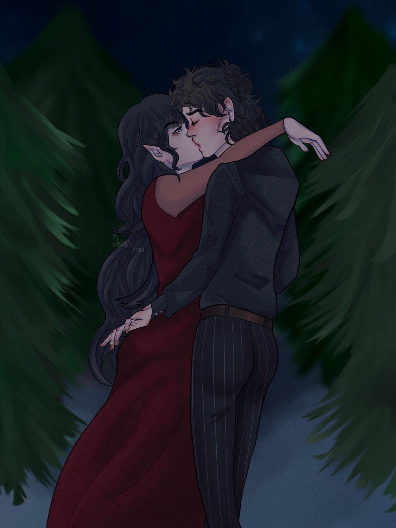 thigh up couple, simple background